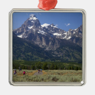 Scenic view of the Teton Range Metal Tree Decoration
