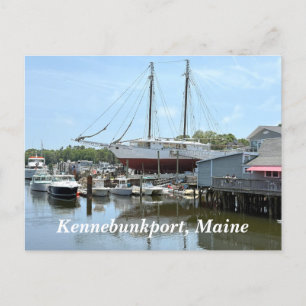 Scenic waterfront in Kennebunkport Maine Holiday Postcard