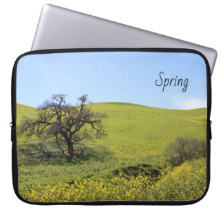 Scenic Wildflowers and Oak Spring Photograph Laptop Sleeve