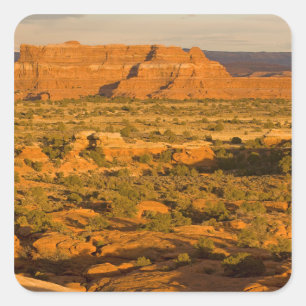 Scenic winter desert landscape on the way into 2 square sticker