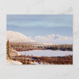 Scenic winter landscape at Lake Laberge, Yukon Postcard
