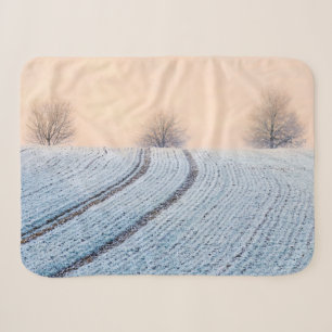 Scenic Winter Landscape Trees with Hoarfrost Photo Sherpa Blanket