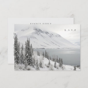 Scenic winter landscape wedding meal choices RSVP