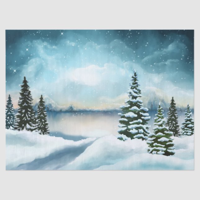 scenic winter tissue paper (Front)