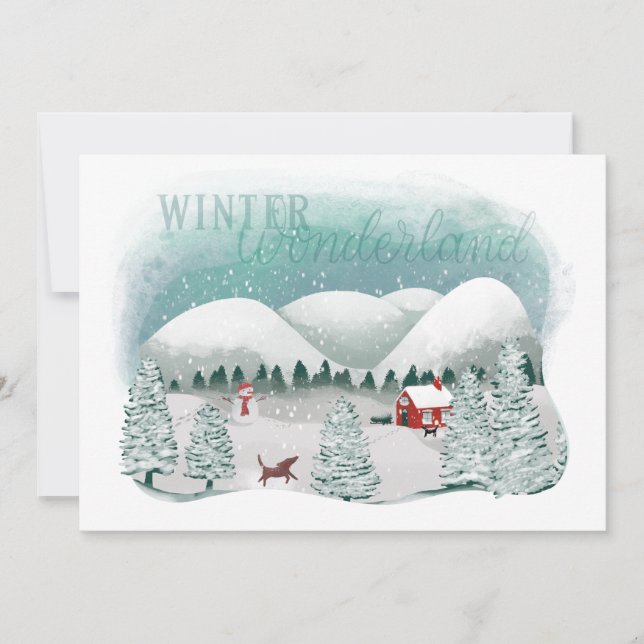 Scenic Winter Wonderland Holiday Card (Front)