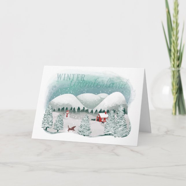 Scenic Winter Wonderland Holiday Card (Front)