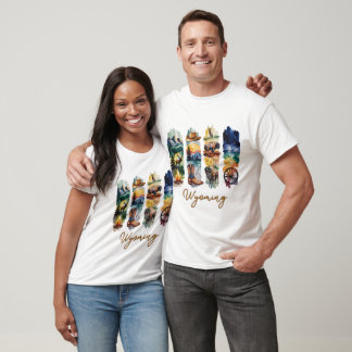 Scenic Wyoming Brushstrokes Art T-Shirt