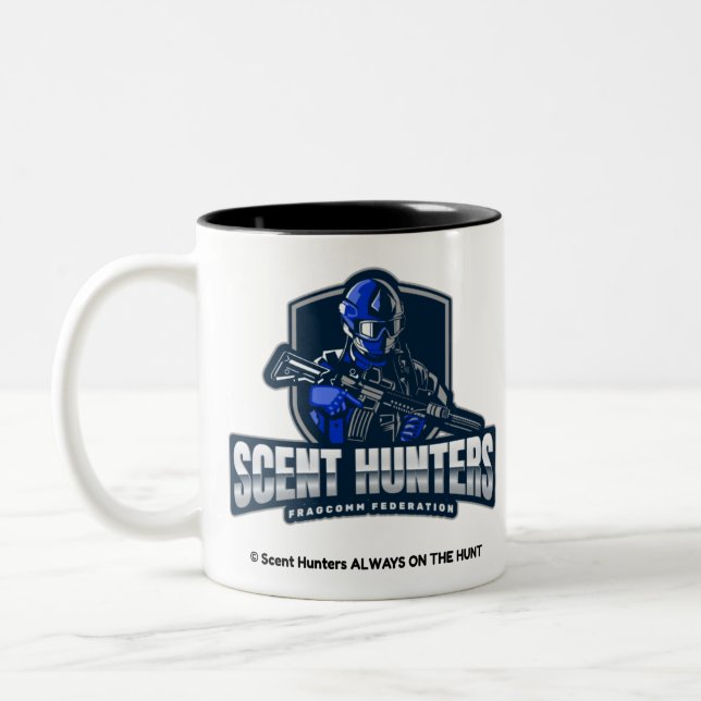 Scent Hunters Fragrance Fan Gear Two-Tone Coffee Mug (Left)