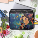 Scent of Roses Laptop Sleeve<br><div class="desc">Enjoy this whimsical artwork on your laptop sleeve featuring a woman with roses at night when everything turns dark and blue,  the colours come out under the moonlight. Make it yours,  and customise it with your name. It will make a statement wherever you go.</div>