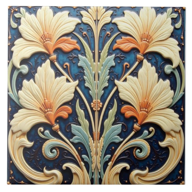 Scented Blossoms Under the Evening Sky Ceramic Tile (Front)