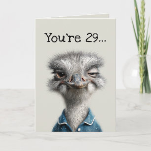 Sceptical Ostrich Birthday Card
