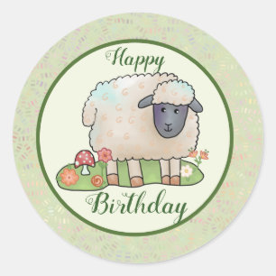 Schaf auf der Weide Classic Round Sticker