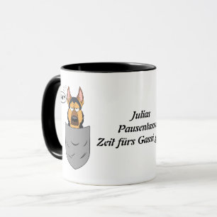 Schäferhund in Brusttasche, lustig Mug