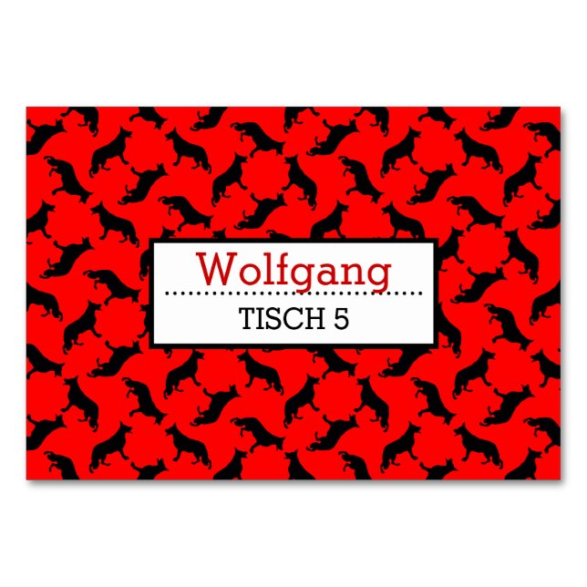 Schäferhund Tischkarten Table Number (Front)