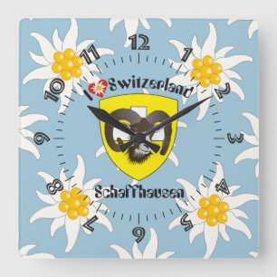 Schaffhausen - Schweiz - Suisse - Svizzera Uhr Square Wall Clock