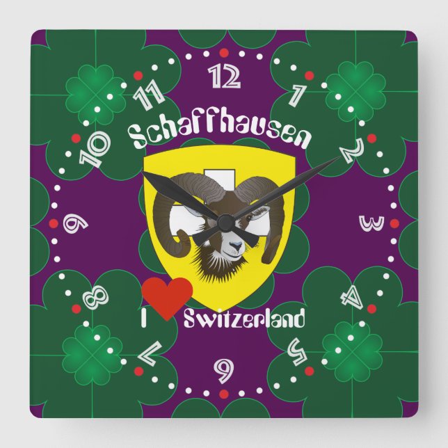 Schaffhausen - Schweiz - Suisse - Svizzera Uhr Square Wall Clock (Front)