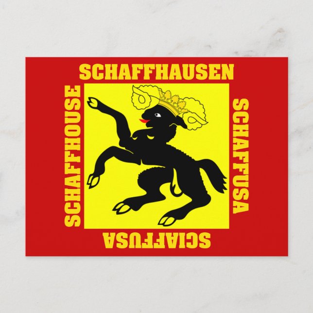 Schaffhausen Switzerland Canton Flag Postcard (Front)