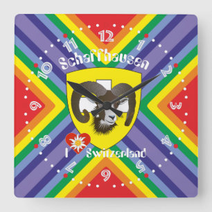 Schaffhausen - Switzerland - Suisse - Svizzera clo Square Wall Clock