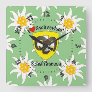 Schaffhausen - Switzerland - Suisse - Svizzera clo Square Wall Clock