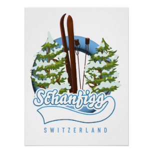 Schanfigg Switzerland ski poster
