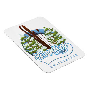 Schanfigg Switzerland ski poster Magnet