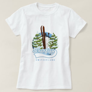 Schanfigg Switzerland ski poster T-Shirt