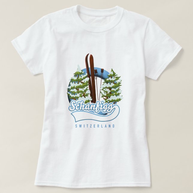 Schanfigg Switzerland ski poster T-Shirt (Design Front)