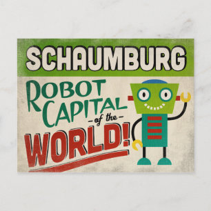 Schaumburg Illinois Robot - Funny Vintage Postcard