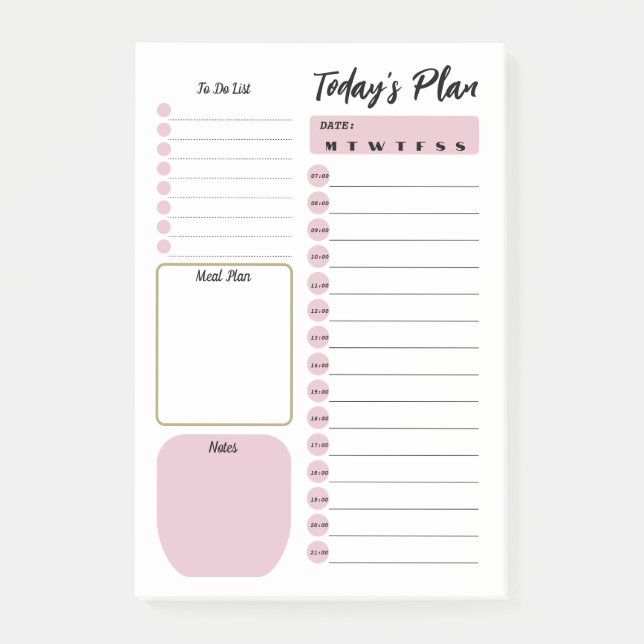 Schedule Checklist Post-it Notes (Front)