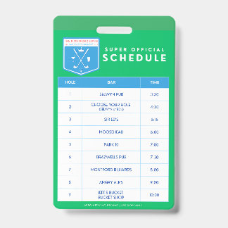 Schedule for Lanyard ID Badge