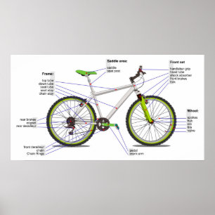 Schematic Diagram of a Bicycle. Poster