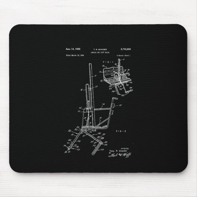 Schematic Of Ski Lift Chair  Mouse Pad (Front)
