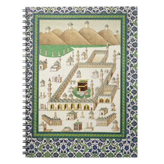 Schematic View of Mecca, showing the Qua'bah, from Notebook (Front)