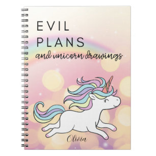 Schemes & Sparkles: Evil Plans and Unicorns Notebook