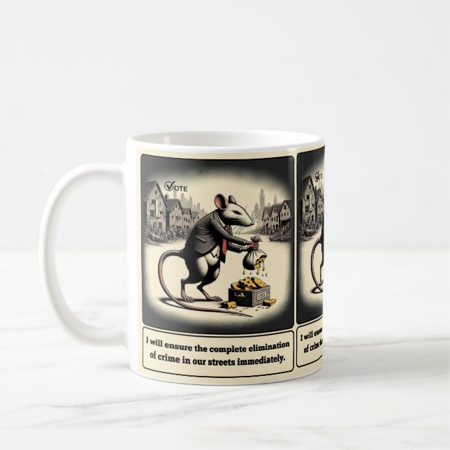 Scheming Tails: The Conniving Rat Politician  Coffee Mug (Left)