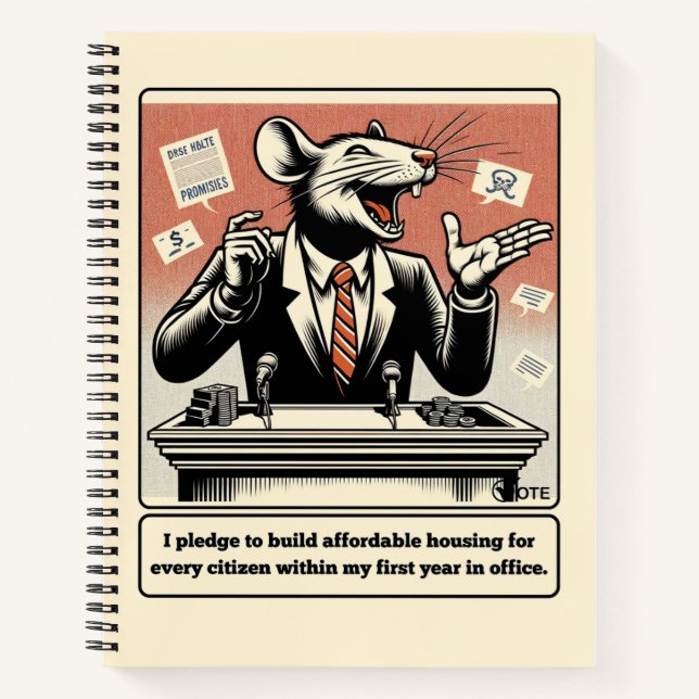 Scheming Tails: The Conniving Rat Politician  Notebook (Front)