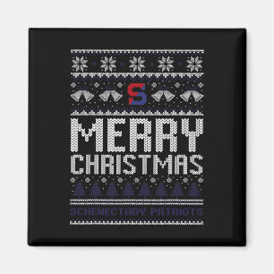 Schenectady Patriots Logo Merry Christmas Ugly Swe Magnet