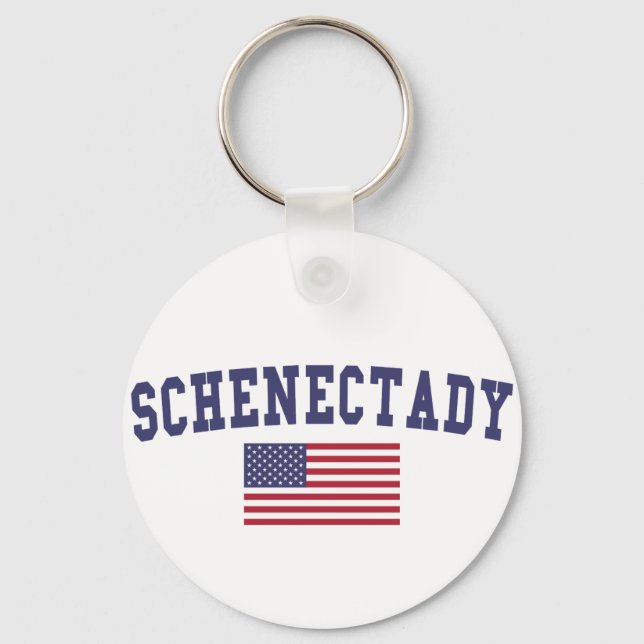 Schenectady US Flag Key Ring (Front)
