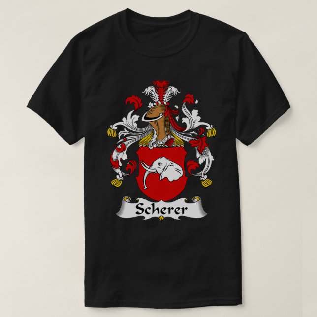 Scherer Coat of Arms Family Crest  T-Shirt (Design Front)