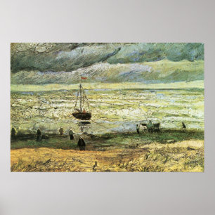 Scheveningen beach in stormy weather by van Gogh Poster