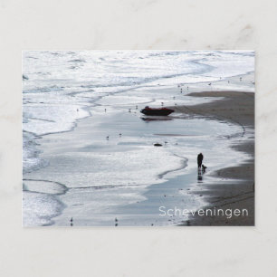 Scheveningen Beach: Sea coming to shore at dusk Postcard
