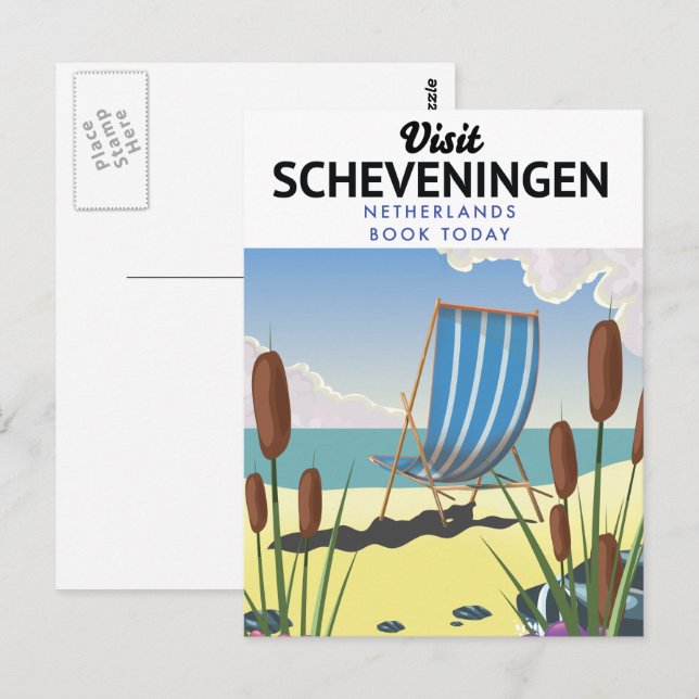 Scheveningen Netherlands beach poster Postcard (Front/Back)