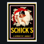 Schick's Art Deco Ad Poster 12 x 16<br><div class="desc">Art Deco Themed Poster for Schick's L'Apertif Inedit 12 x 16</div>