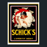 Schick's Art Deco Ad Poster 12 x 16<br><div class="desc">Art Deco Themed Poster for Schick's L'Apertif Inedit  12 x 16</div>