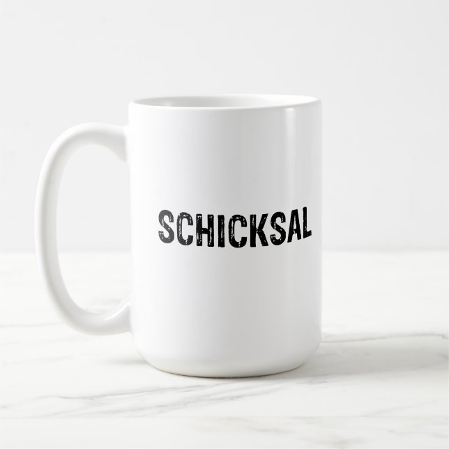 Schicksal. Fate in German language Coffee Mug (Left)