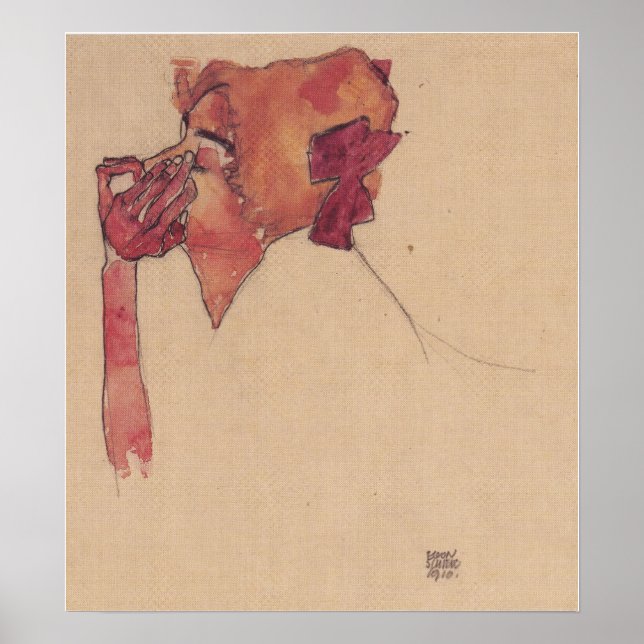 Schiele - Gerti With Hair Mesh 1910 Poster (Front)