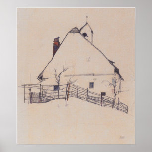 Schiele - House With Bell Tower 1912 Poster