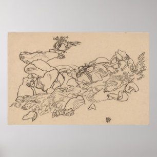 Schiele - Mountain Stream 1917 Poster