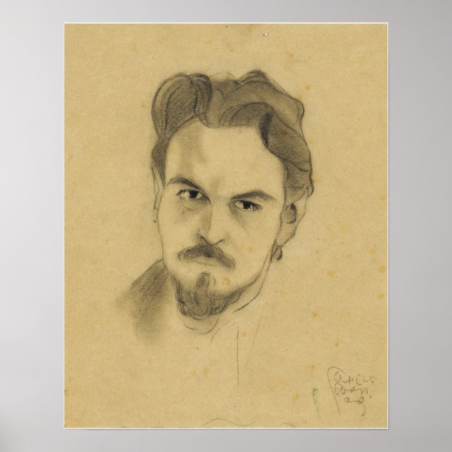 Schiele - Portrait Study Anton Peschka 1909 Poster (Front)