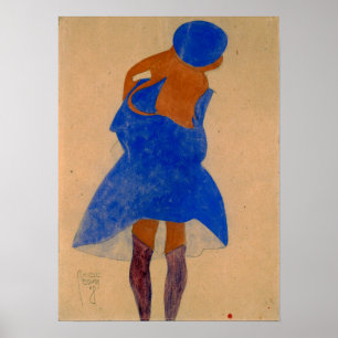 Schiele - Standing Girl Back View Poster